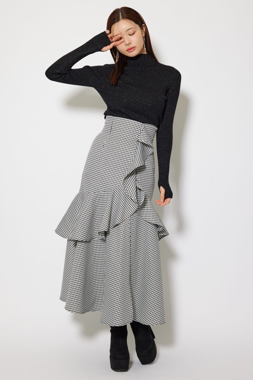 rienda「サムホール付きウォッシャブルハイネックニットトップス」|ニット・セーター|