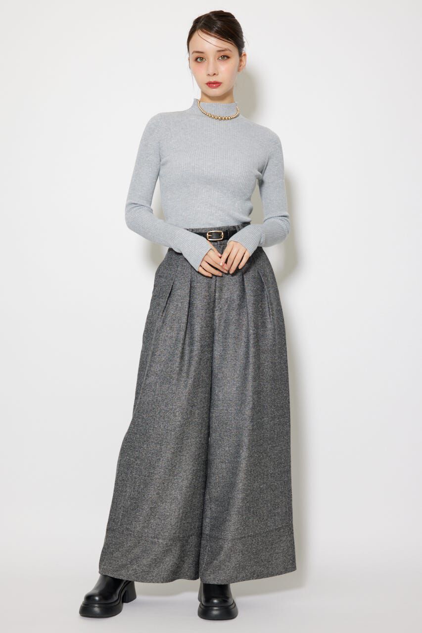 rienda「サムホール付きウォッシャブルハイネックニットトップス」|ニット・セーター|