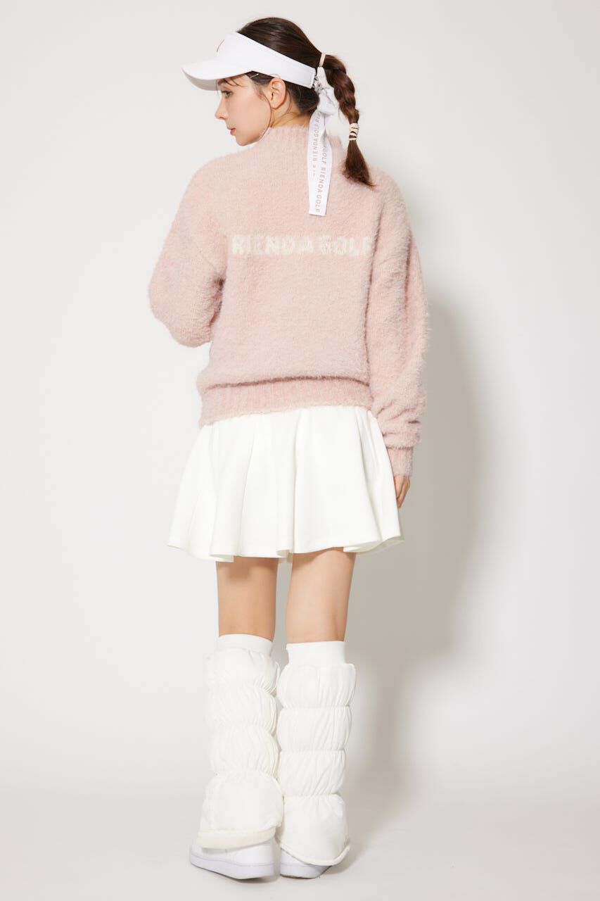 rienda「フェイクレザーロゴシャギーニットトップス」|ニット・セーター|