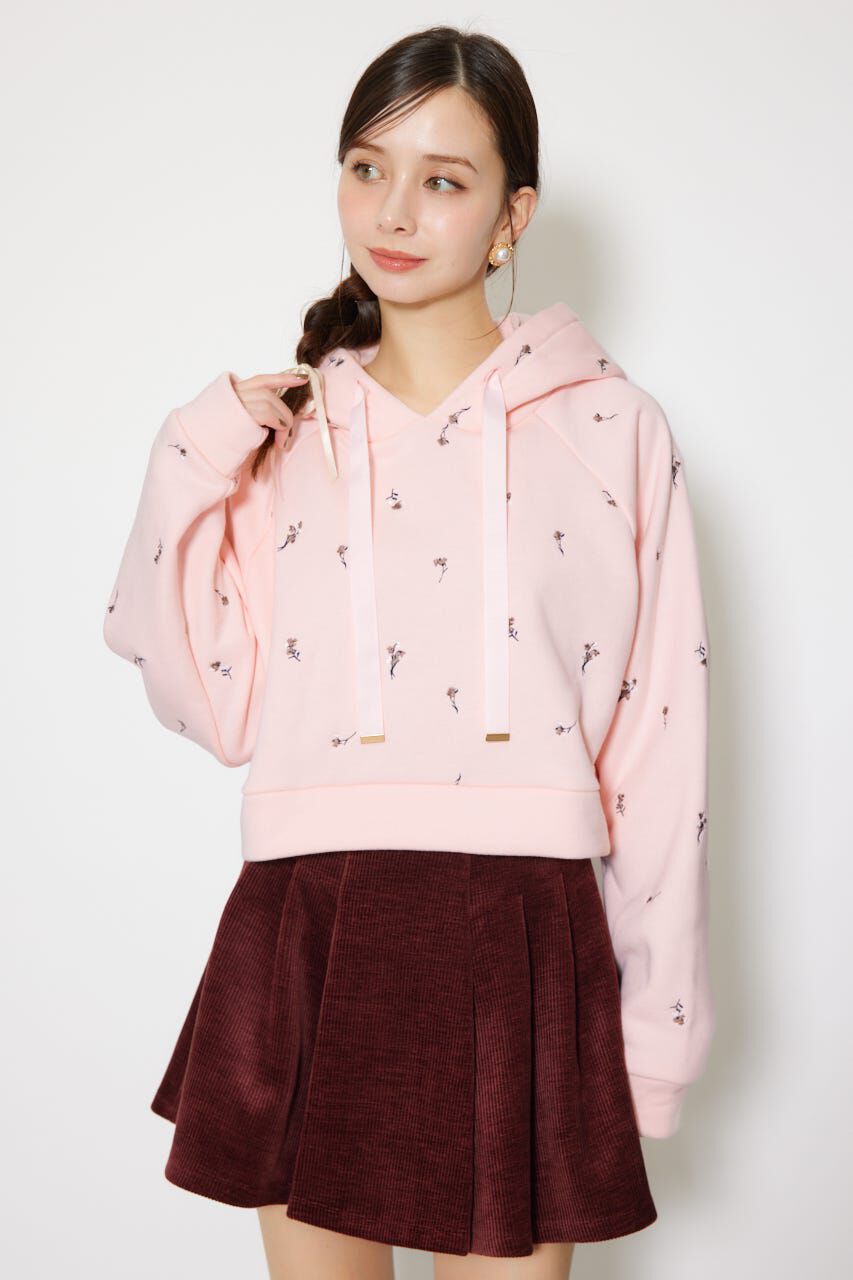 rienda「フラワー刺繍スウェットトップス」|Tシャツ・カットソー|PNK