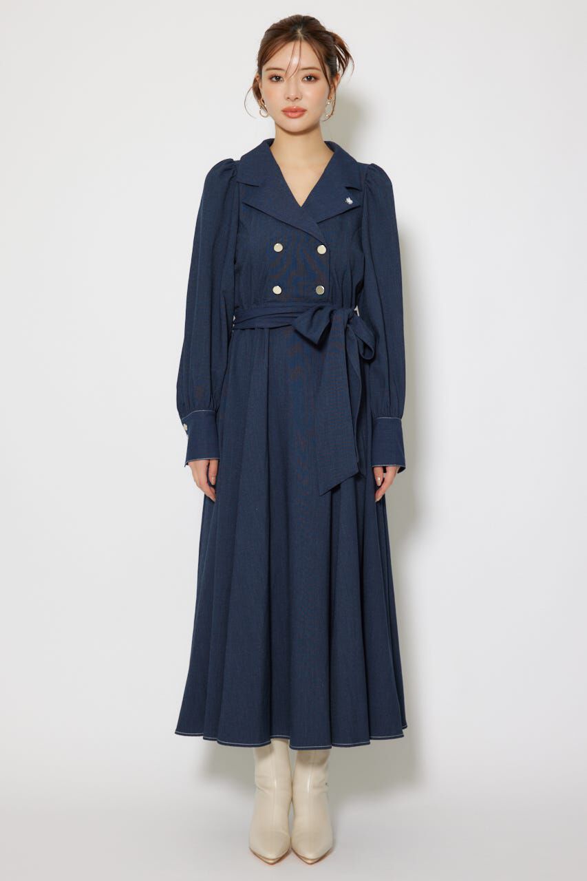 rienda「オープンカラーフレアワンピース」|ワンピース|