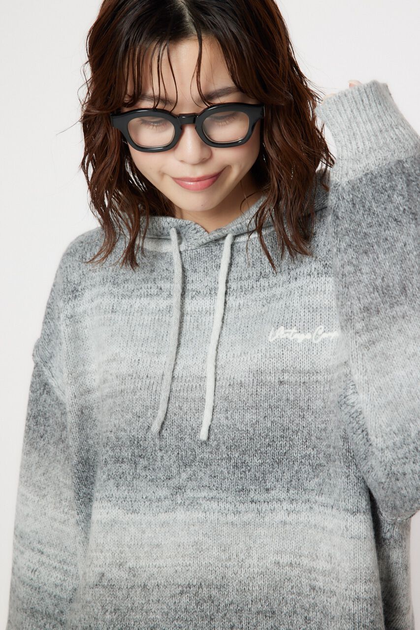 RODEO CROWNS「グラデーションニットフーディートップス」|ニット・セーター|