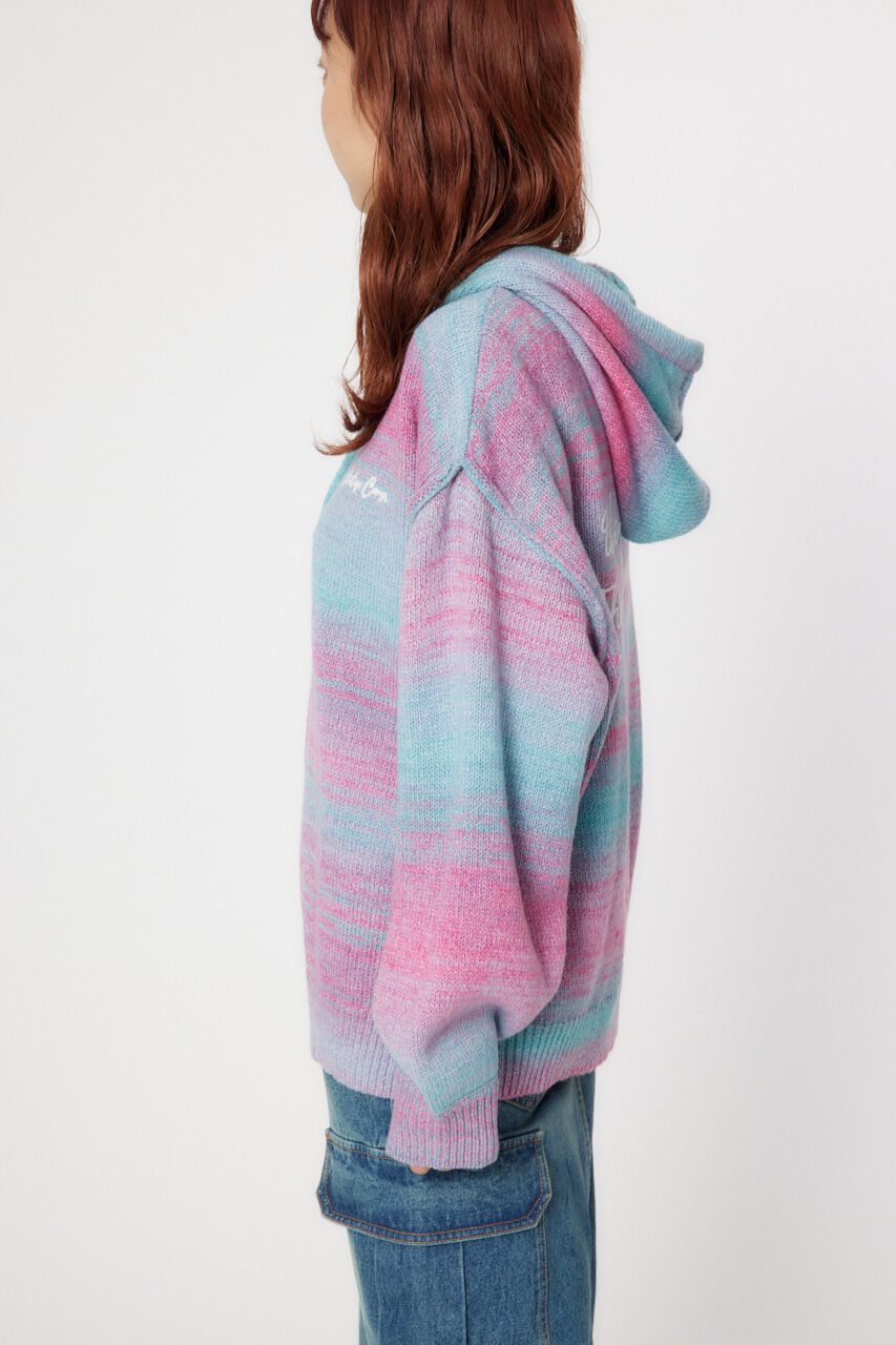 RODEO CROWNS「グラデーションニットフーディートップス」|ニット・セーター|