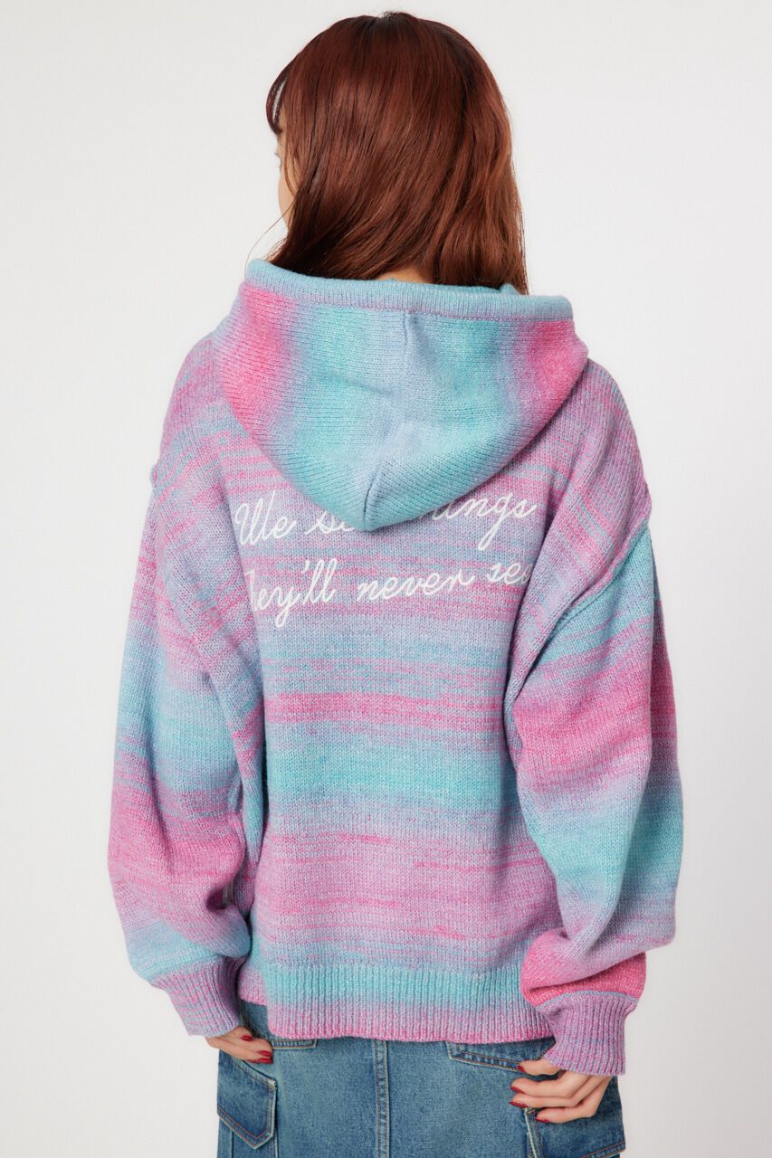 RODEO CROWNS「グラデーションニットフーディートップス」|ニット・セーター|