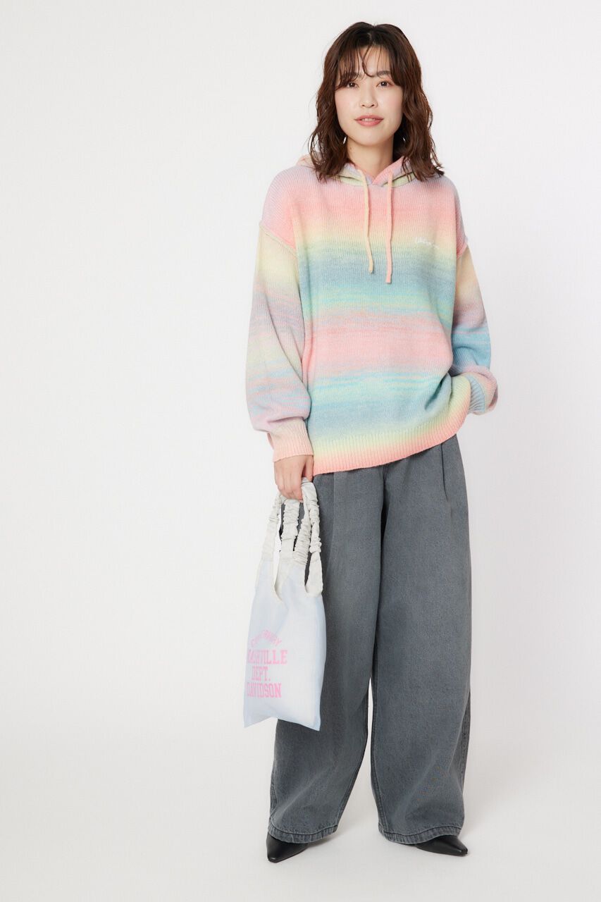 RODEO CROWNS「グラデーションニットフーディートップス」|ニット・セーター|