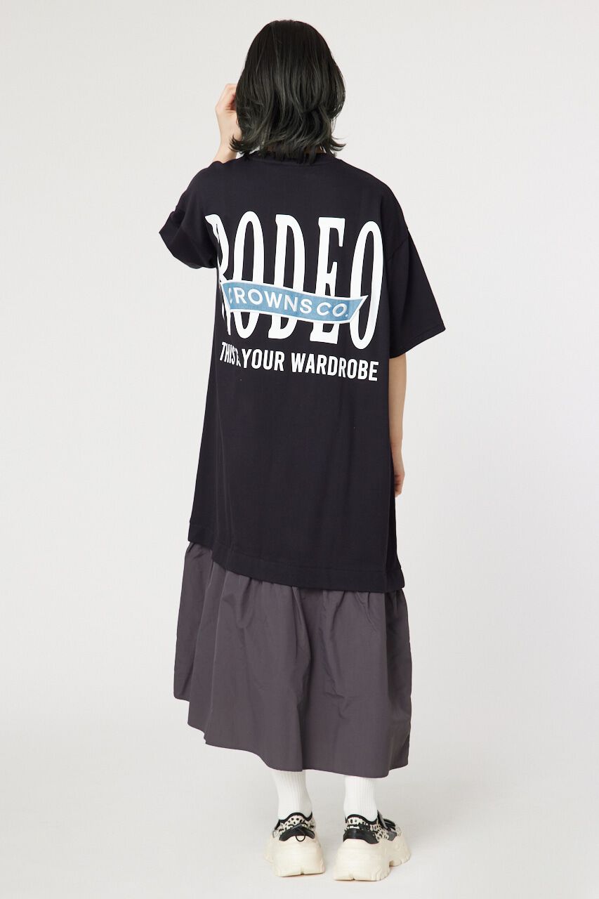 RODEO CROWNS「BACK LOGO ドッキングワンピース」|ワンピース|BLK