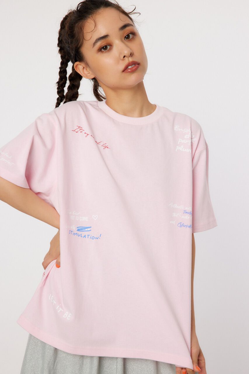 RODEO CROWNS「message Tシャツ」|Tシャツ・カットソー|L/PNK1