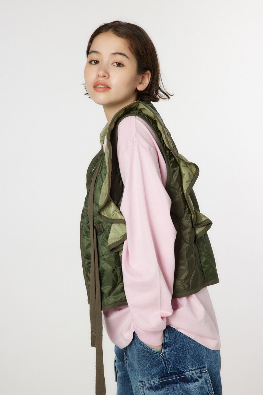 RODEO CROWNS「キルティングフリルベスト」|ダウンベスト・ベスト|