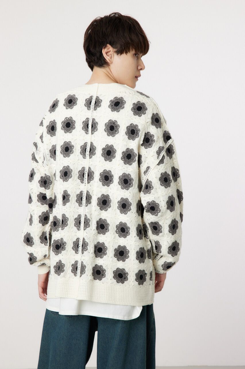 RODEO CROWNS「クロシェフラワーニットカーデ」|カーディガン|