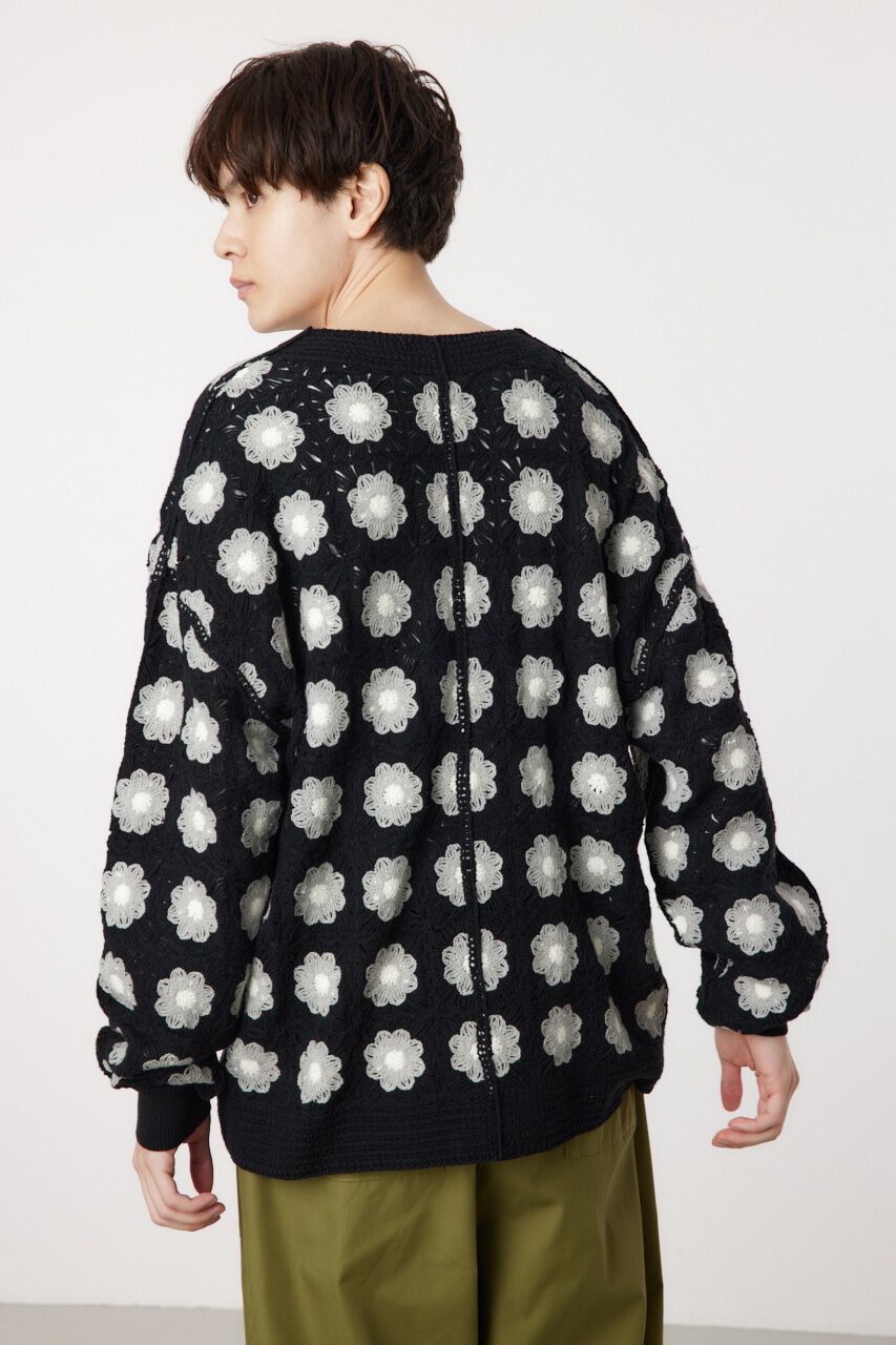 RODEO CROWNS「クロシェフラワーニットカーデ」|カーディガン|