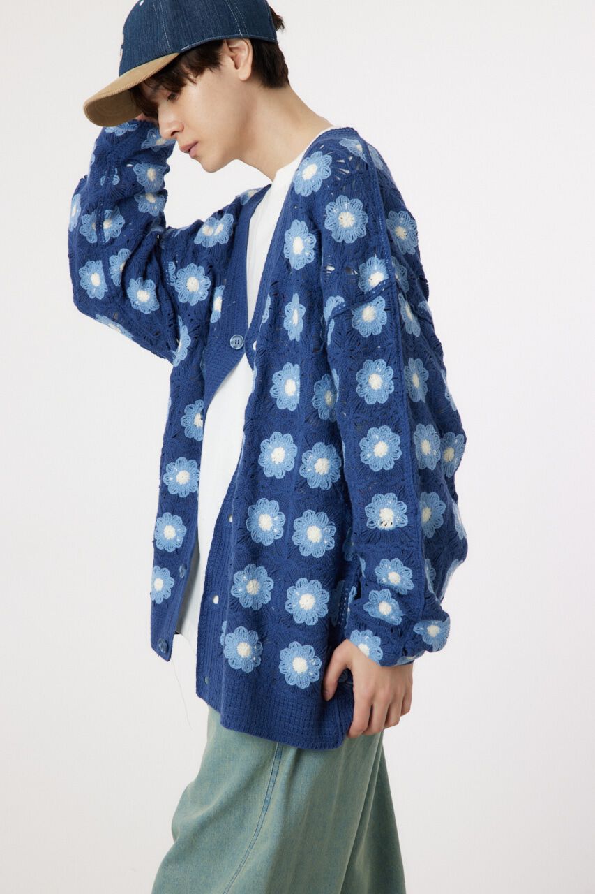 RODEO CROWNS「クロシェフラワーニットカーデ」|カーディガン|