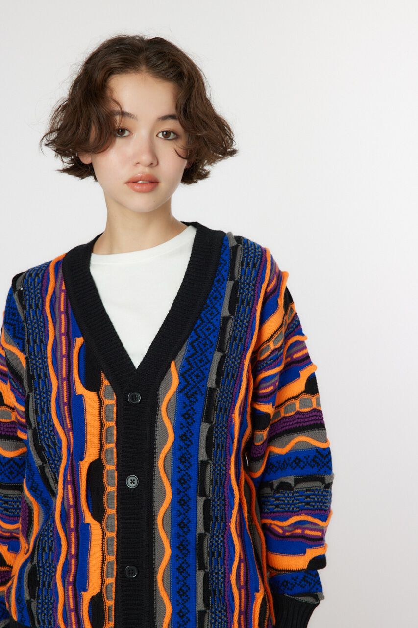 RODEO CROWNS「3Dマルチカラーニットカーディガン」|カーディガン|