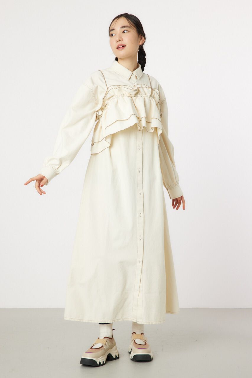 RODEO CROWNS「フリルレイヤードミリタリーロングワンピース」|ワンピース|