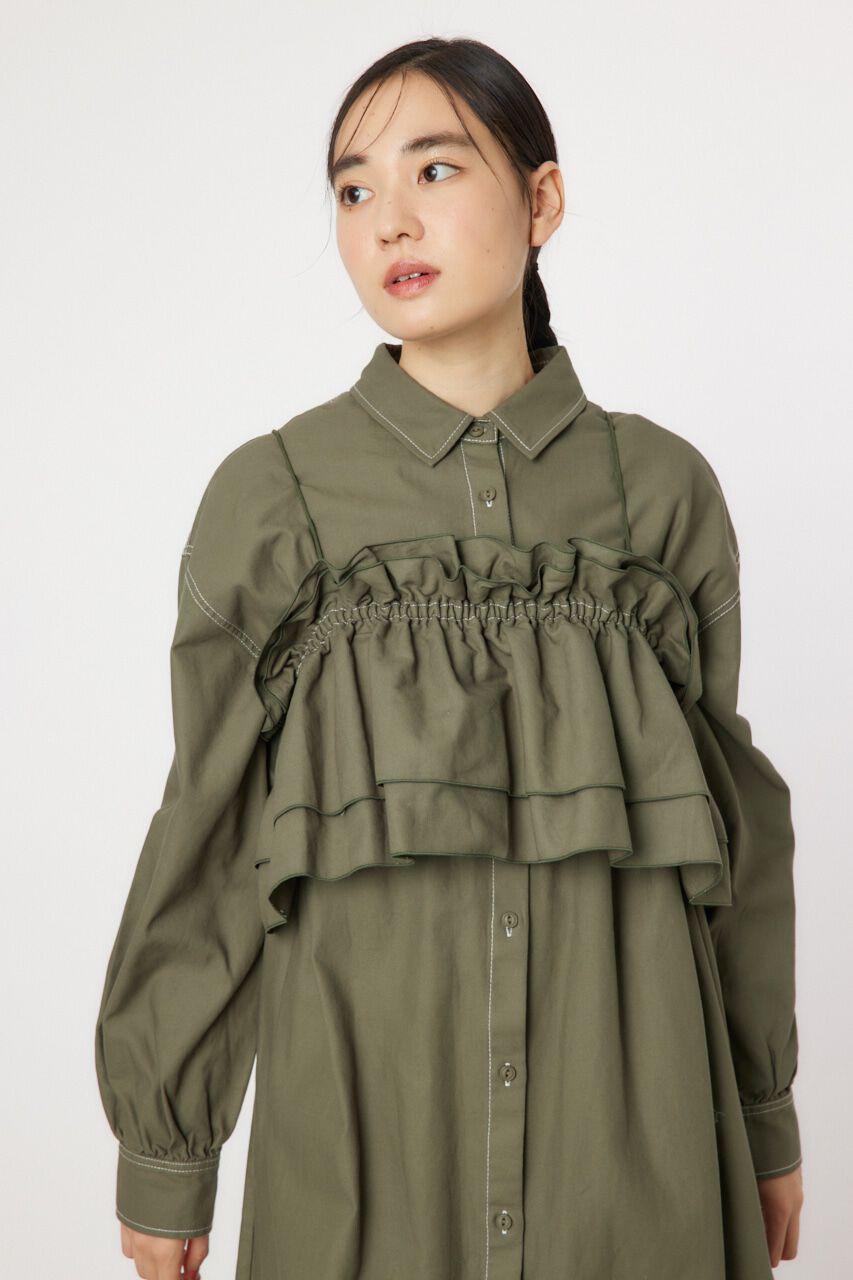 RODEO CROWNS「フリルレイヤードミリタリーロングワンピース」|ワンピース|