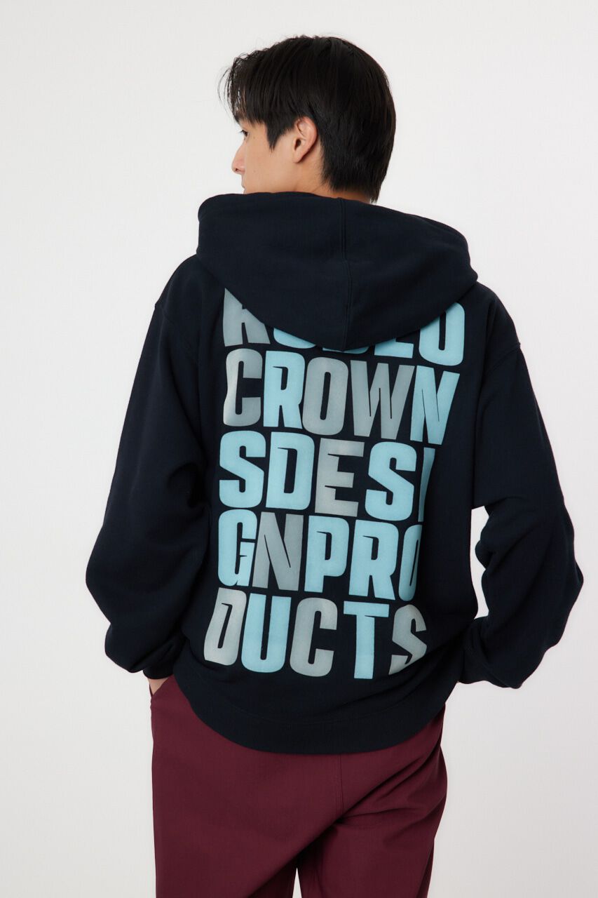 RODEO CROWNS「フロッキーバックロゴパーカー」|パーカー|BLK