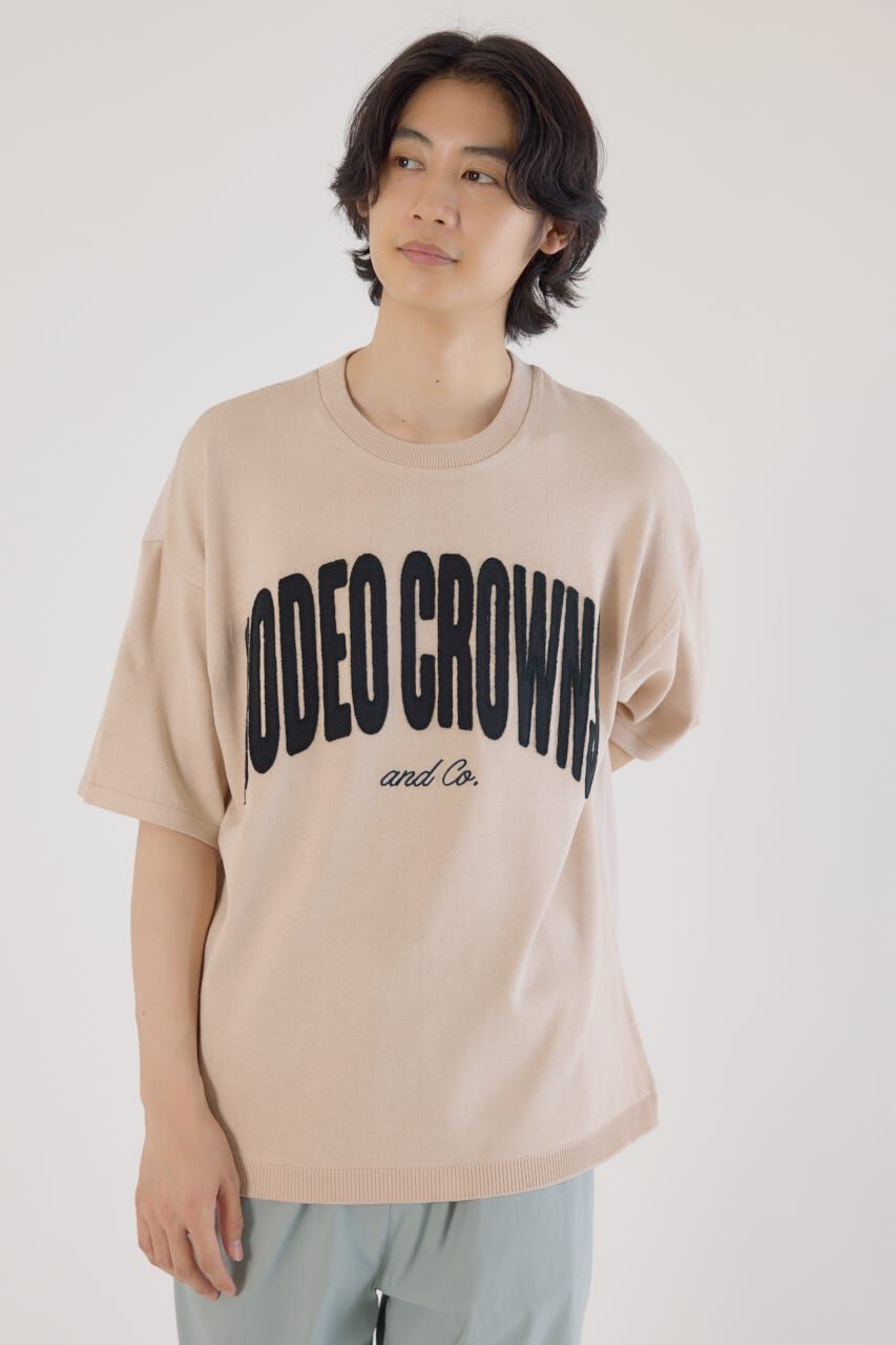 RODEO CROWNS「メンズCURVE LOGOコンビニットトップス」|Tシャツ・カットソー|