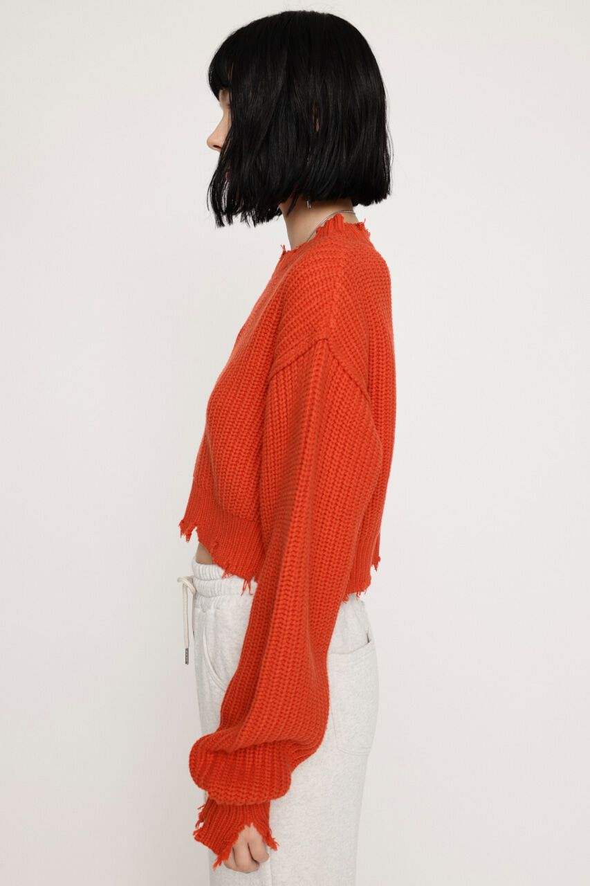 SLY「DAMAGE CROPPED KNIT トップス」|ニット・セーター|