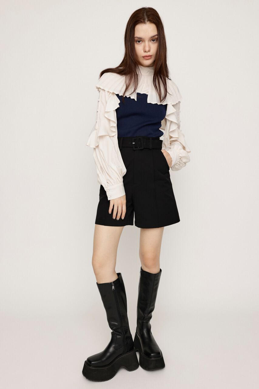 SLY「FRILL SLEEVES DOCKING トップス」|シャツ・ブラウス|
