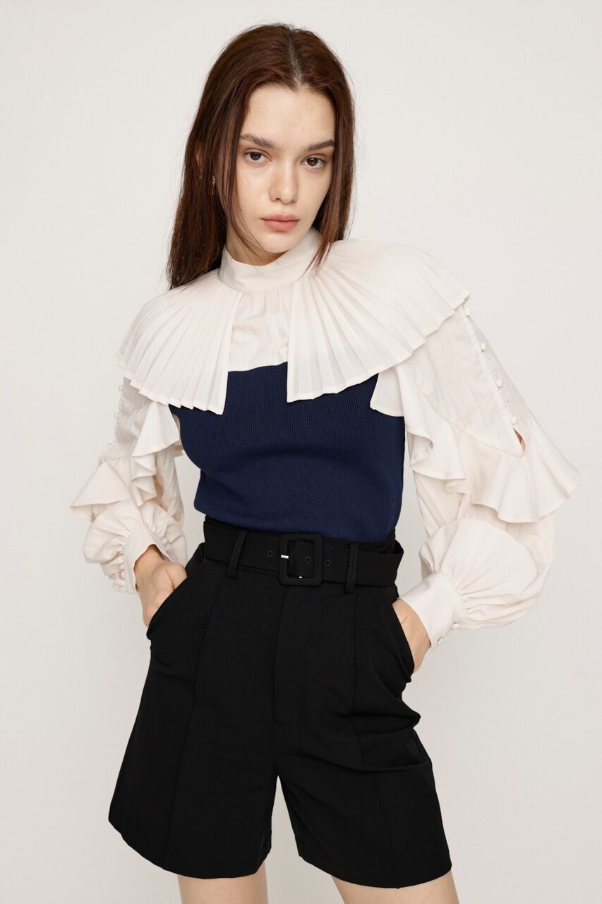 SLY「FRILL SLEEVES DOCKING トップス」|シャツ・ブラウス|