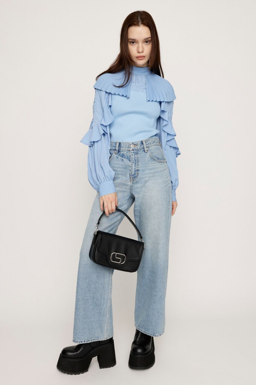 SLY「FRILL SLEEVES DOCKING トップス」|シャツ・ブラウス|