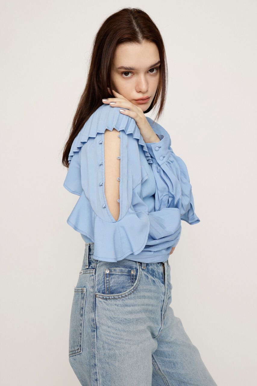 SLY「FRILL SLEEVES DOCKING トップス」|シャツ・ブラウス|