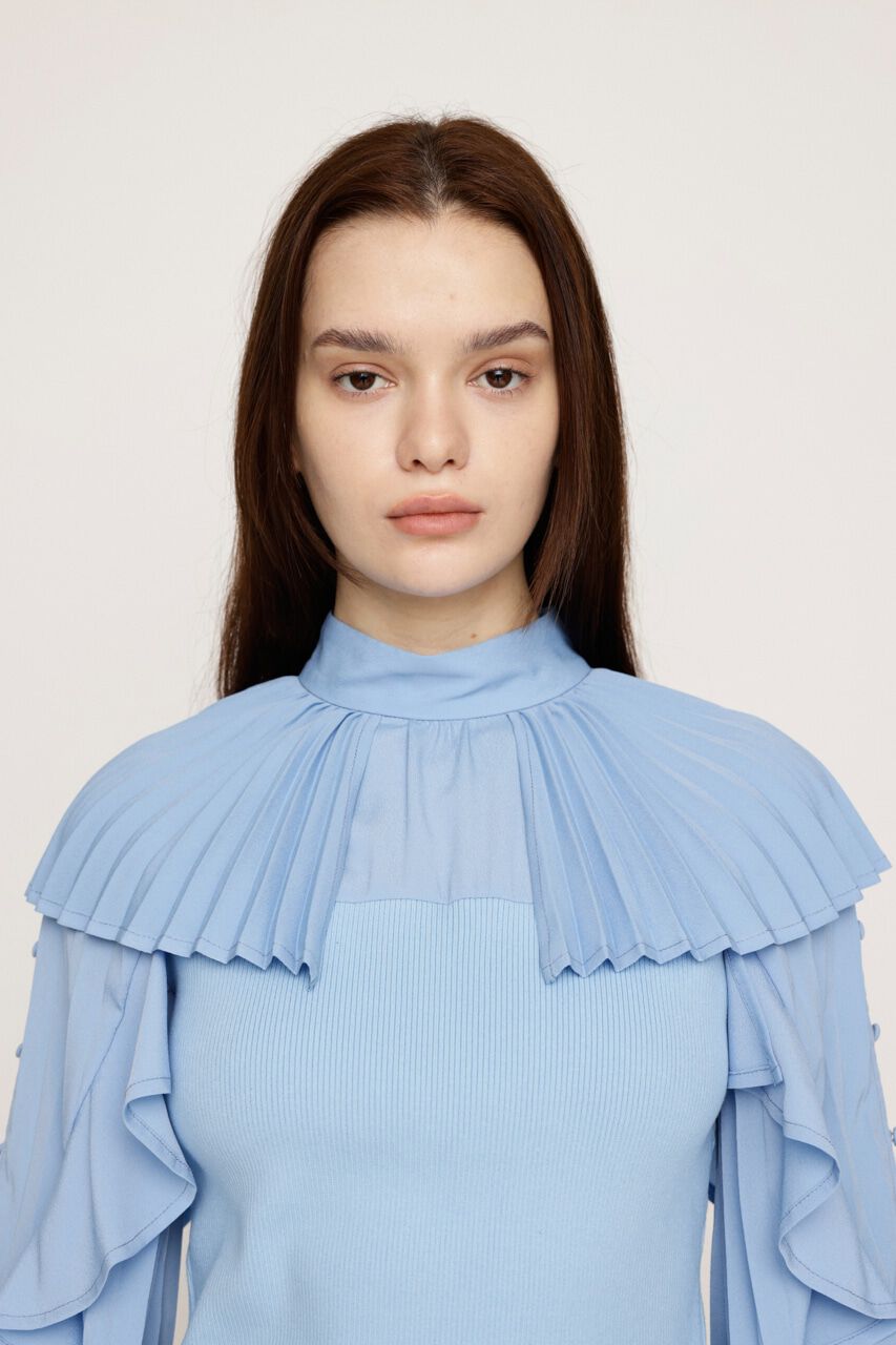 SLY「FRILL SLEEVES DOCKING トップス」|シャツ・ブラウス|