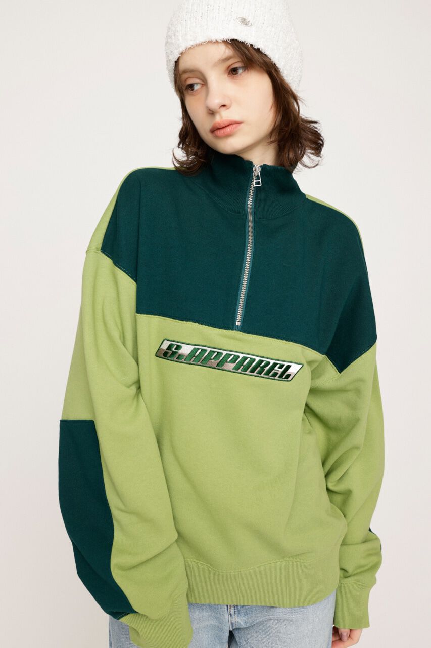 SLY「BI-COLOR HALF ZIP スウェット」|Tシャツ・カットソー|
