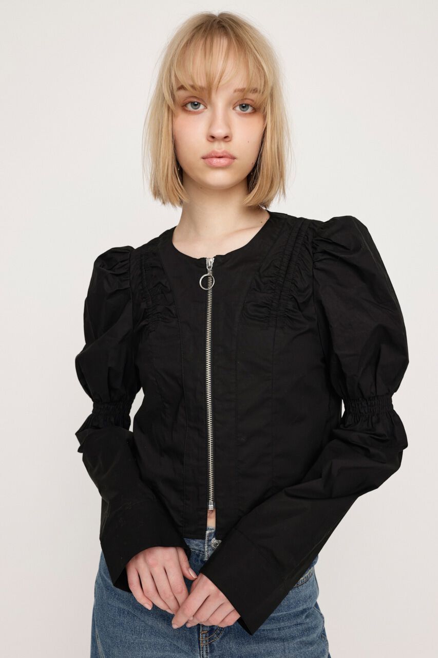 SLY「FRONT ZIP SHIRRING ブラウス」|シャツ・ブラウス|