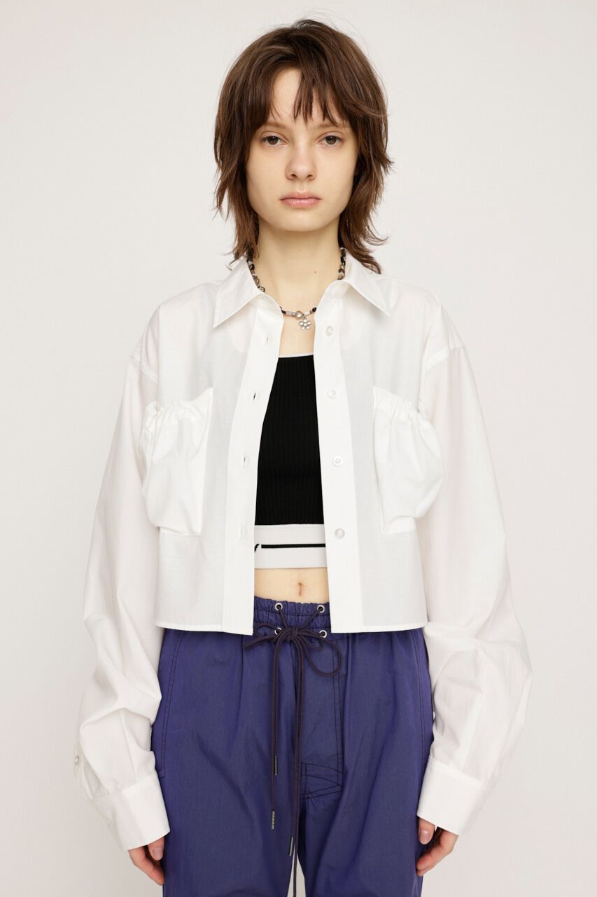 SLY「GATHER POCKET CROPPED シャツ」|シャツ・ブラウス|WHT