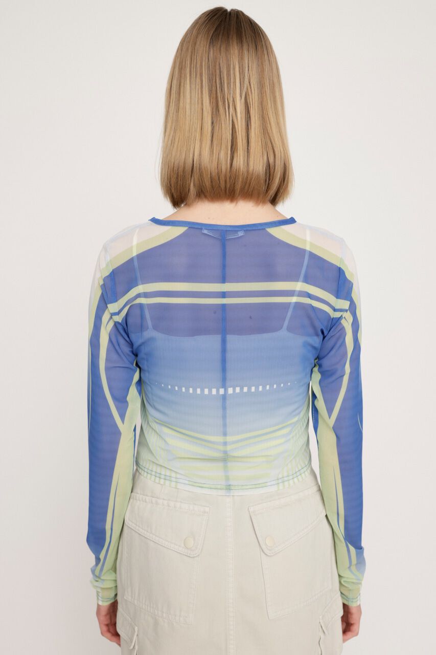 SLY「GRAPHICAL SHEER トップス」|Tシャツ・カットソー|