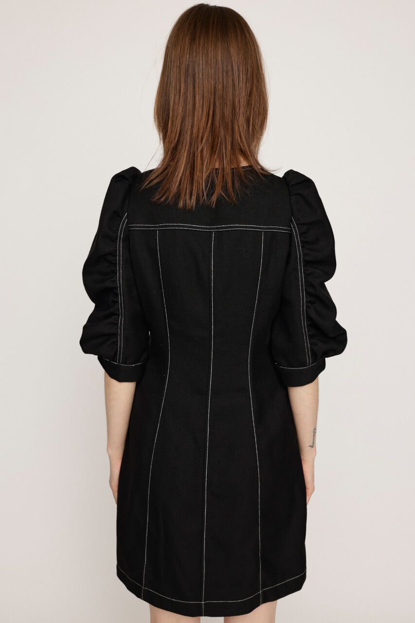 SLY「GATHER SLEEVE ZIP ショートワンピース」|ワンピース|