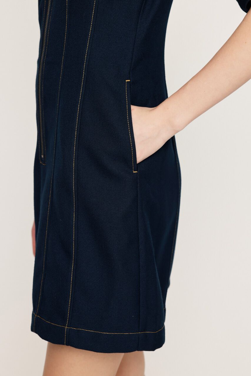 SLY「GATHER SLEEVE ZIP ショートワンピース」|ワンピース|