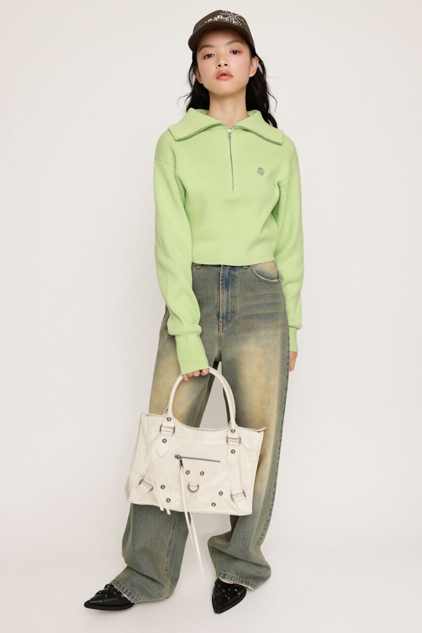 SLY「FRONT ZIP KNIT トップス」|ニット・セーター|