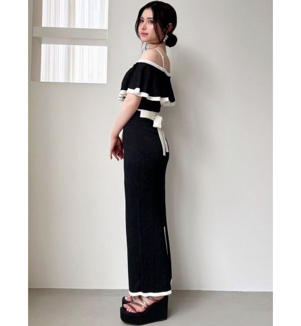 RESEXXY「バイカラーシアータイトニットワンピース」|ワンピース|