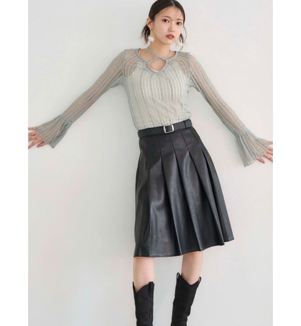 MERCURYDUO「ニーレングスプリーツスカート」|スカート|