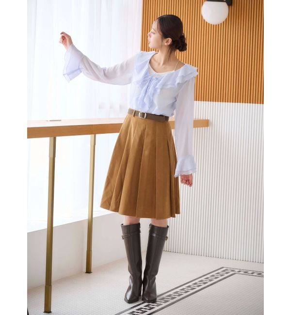 MERCURYDUO「ニーレングスプリーツスカート」|スカート|