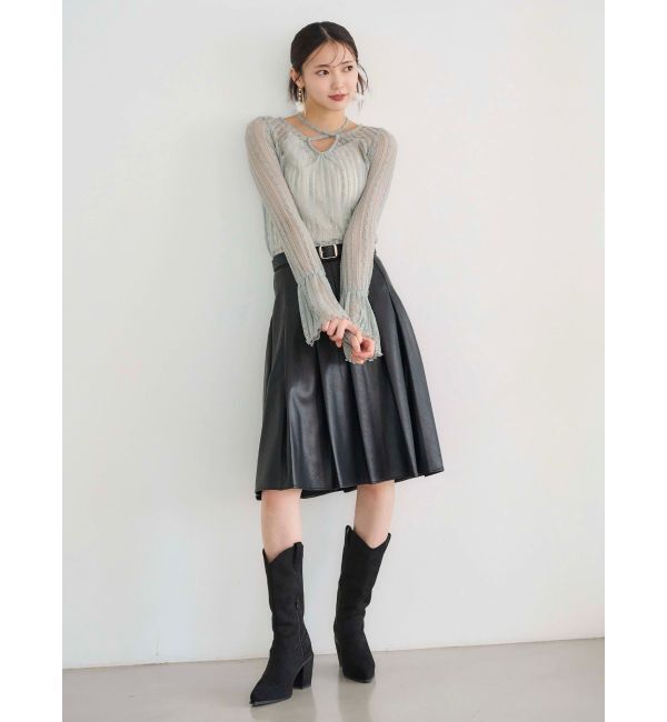 MERCURYDUO「ニーレングスプリーツスカート」|スカート|