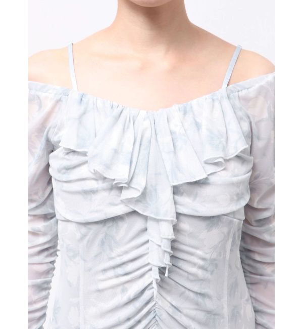 MERCURYDUO「チュールラッフルヘムワンピース」|ワンピース|