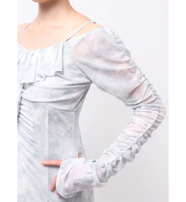 MERCURYDUO「チュールラッフルヘムワンピース」|ワンピース|