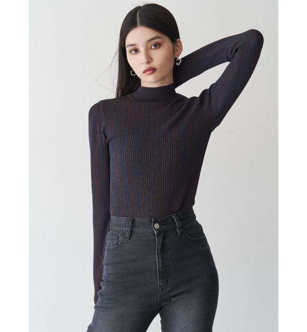 MURUA「グラデーションリブカラーニット」|ニット・セーター|