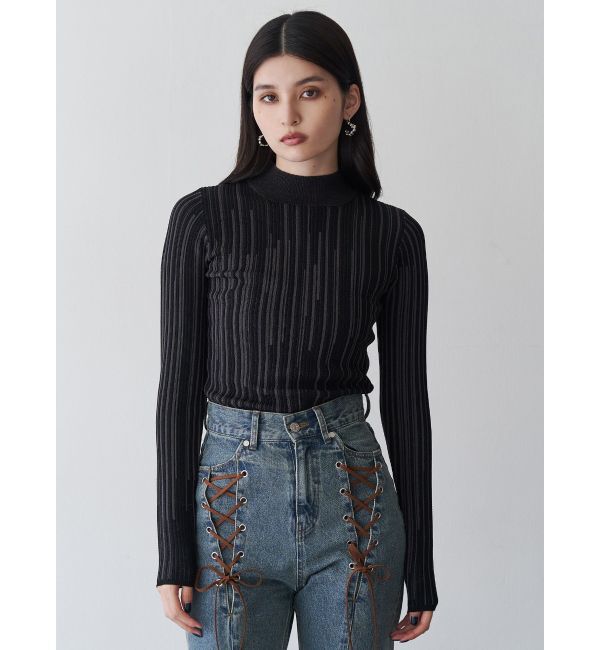 MURUA「グラデーションリブカラーニット」|ニット・セーター|