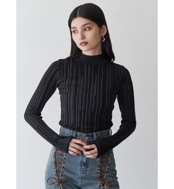 MURUA「グラデーションリブカラーニット」|ニット・セーター|