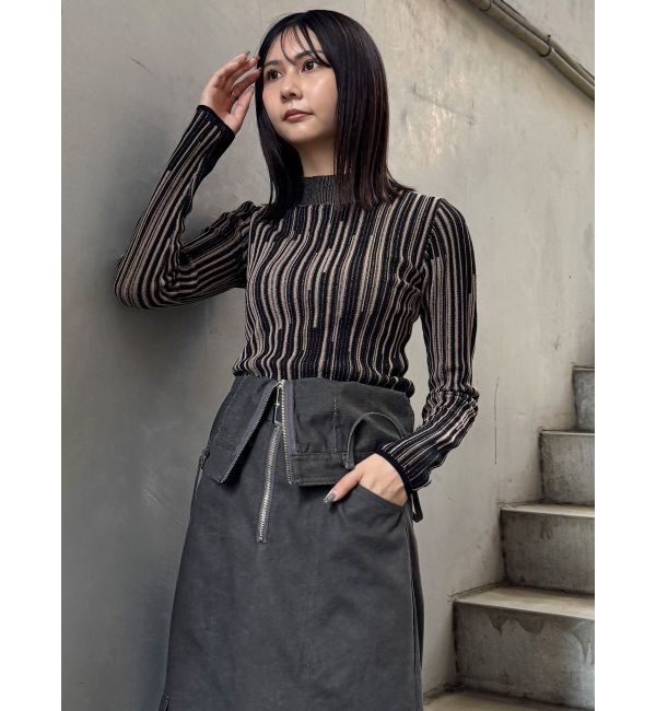 MURUA「グラデーションリブカラーニット」|ニット・セーター|