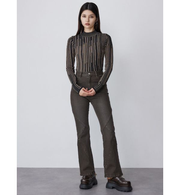 MURUA「グラデーションリブカラーニット」|ニット・セーター|