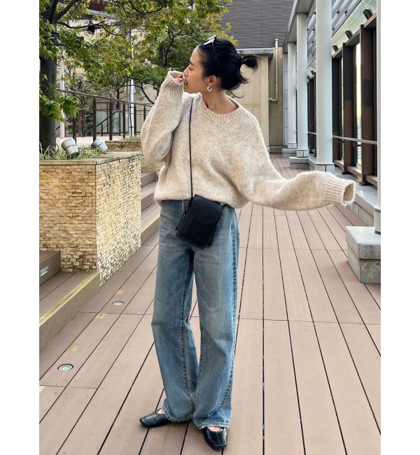 Ungrid「ハイウエストルーズストレートデニム」|デニム|