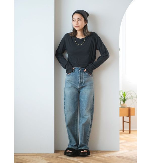 Ungrid「ハイウエストルーズストレートデニム」|デニム|
