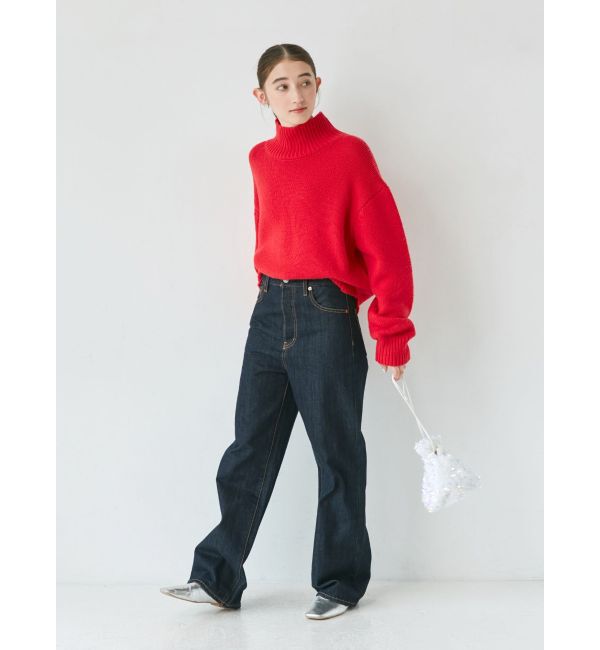 Ungrid「ハイウエストルーズストレートデニム」|デニム|