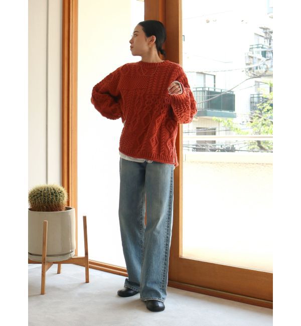 Ungrid「ハイウエストルーズストレートデニム」|デニム|