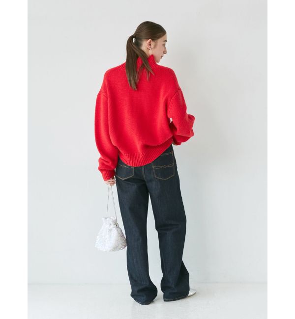 Ungrid「ハイウエストルーズストレートデニム」|デニム|