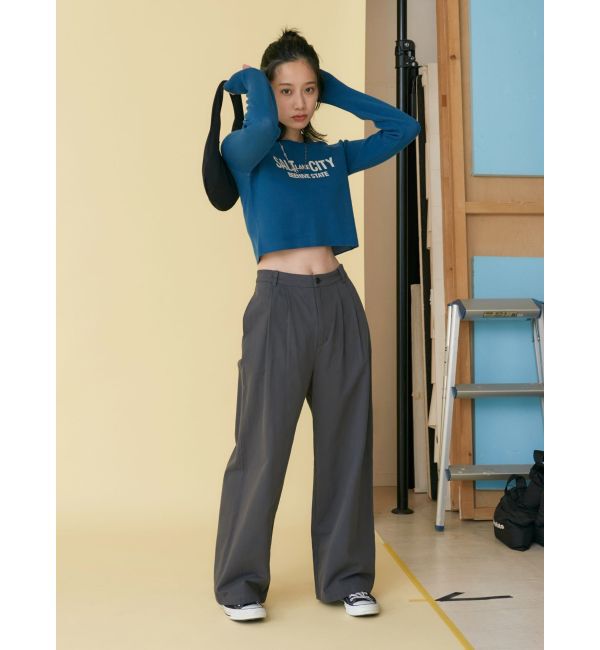 Ungrid「【WEB限定】ラグランロゴショートニット」|ニット・セーター|